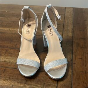 Silver High Heel Sandals NWOT Size 7